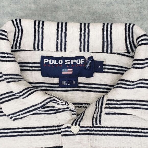 Vintage Ralph Lauren Polo Sport Shirt Mens Large Embroidered Crest Short Sleeve - Picture 3 of 5